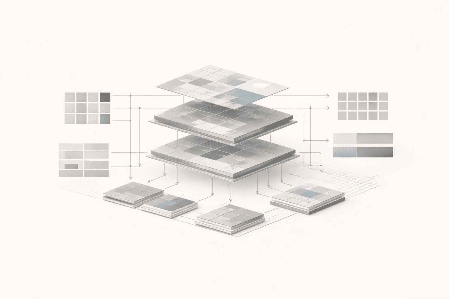 Digital operating system diagram showing connected workflow layers